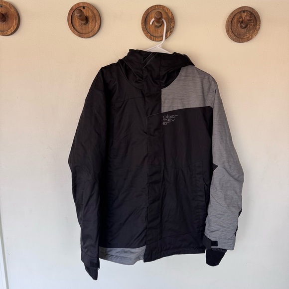 Obermeyer Men's Two-Tone Black and Gray Ski Jacket size small